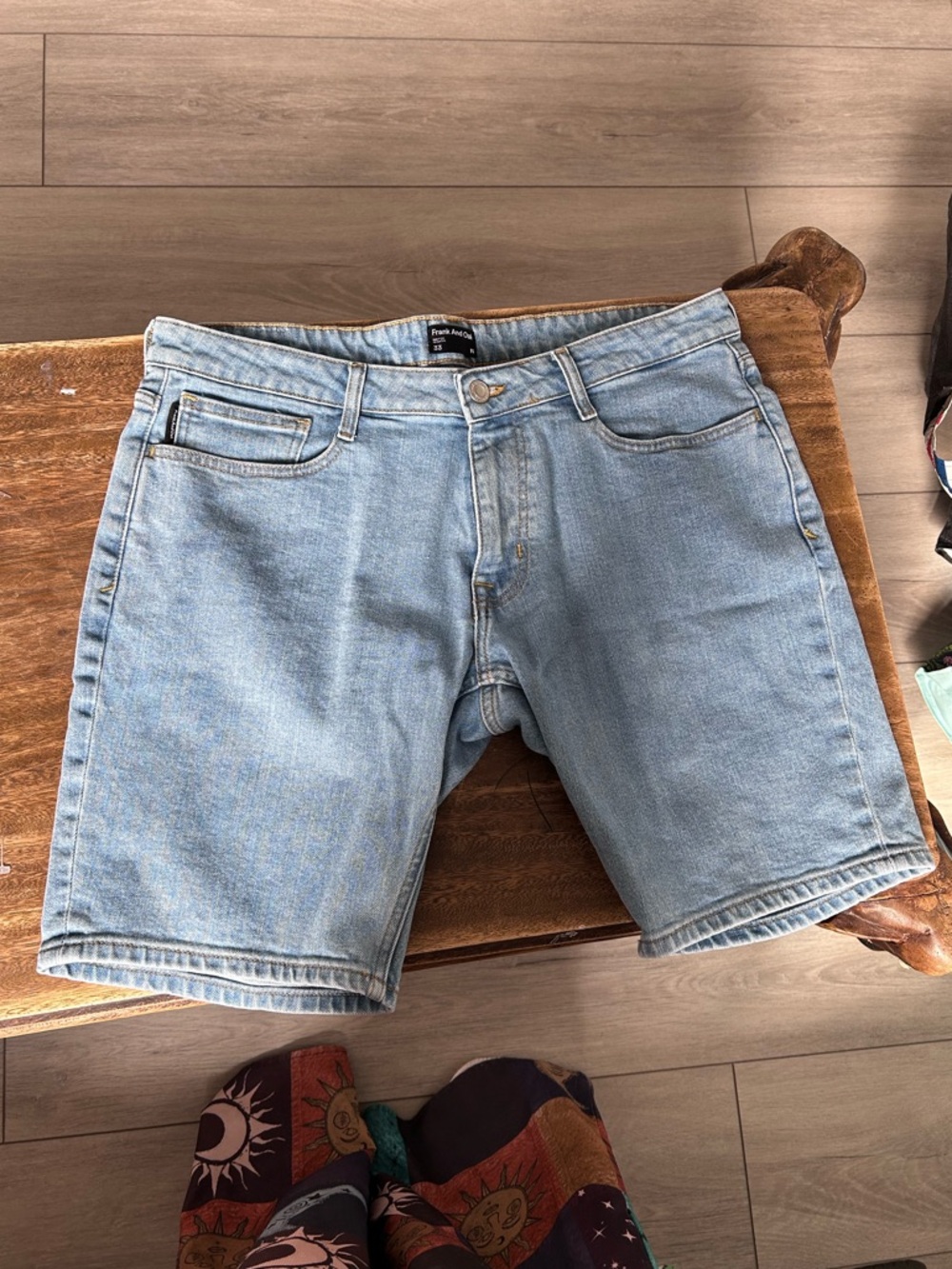 Frank & Oak Women’s Slim Fit Light Blue Denim Jean Shorts Size 33